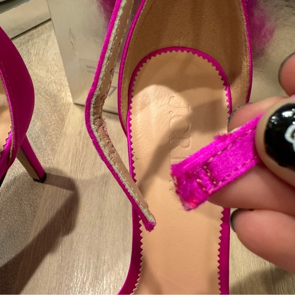 J.Crew Collection Rylie ruched-strap heels in satin Pink BV709 size 7.5 - Picture 5 of 9